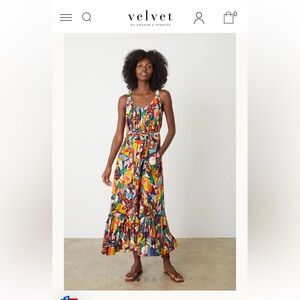 NWOT! Velvet by Graham & Spencer Estelle Linen-Blend Maxi Dress